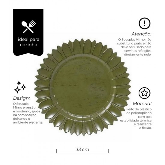Sousplat 33cm Sunflower Verde